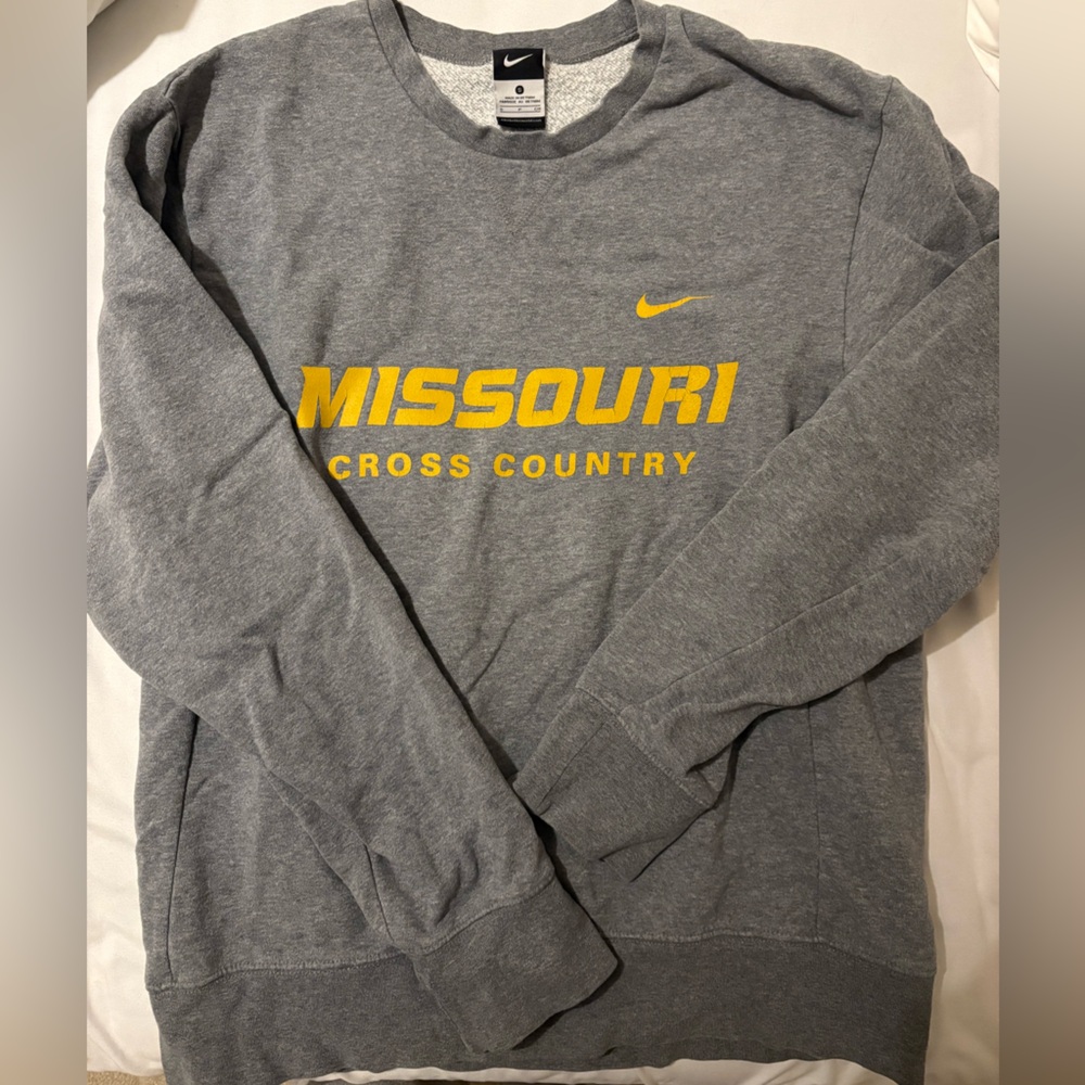 Mizzou Cross Country Nike Grey & Yellow Sweatshirt